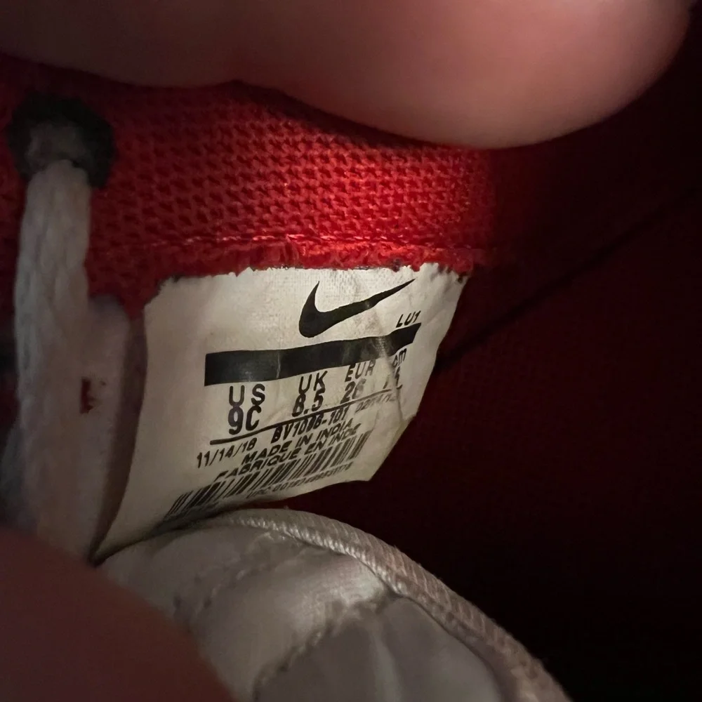 NIKE Classic Air Force 1 Low Top Casual Sneakers‎ White Red Navy Blue Toddler 9C